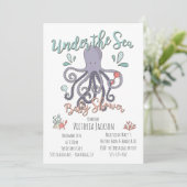 Onder het Zee Octopus Baby shower Kaart (Staand voorkant)