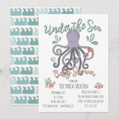 Onder het Zee Octopus Baby shower Kaart (Voorkant / Achterkant)