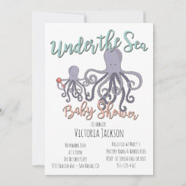 Onder het Zee Octopus Baby shower Kaart
