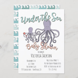 Onder het Zee Octopus Baby shower Kaart