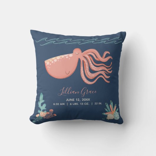 Onder het Zee Octopus Birth Record Sierkussen (Voorkant)