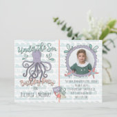 Onder het Zee Octopus Birthday Party Afbeelding In Kaart (Staand voorkant)