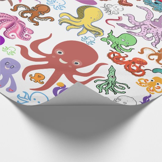 Onder het Zee Octopus Boutique Gift Wrap Cadeaupapier (Hoek)
