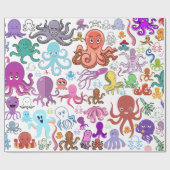 Onder het Zee Octopus Boutique Gift Wrap Cadeaupapier (Vlak)