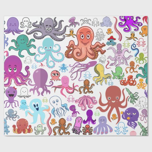 Onder het Zee Octopus Boutique Gift Wrap Cadeaupapier (Vlak)