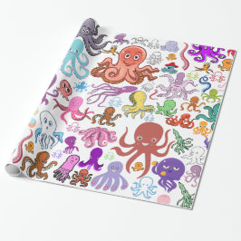 Onder het Zee Octopus Boutique Gift Wrap Cadeaupapier