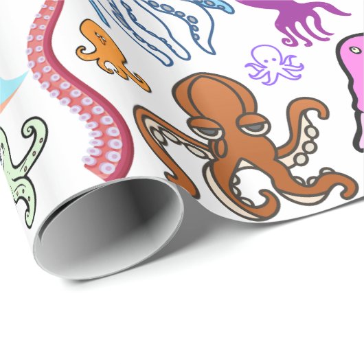 Onder het Zee Octopus Boutique Gift Wrap Cadeaupapier (Rol Hoek)
