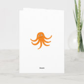Onder het Zee Octopus Boy Birthday Greeting Kaart (Achterkant)
