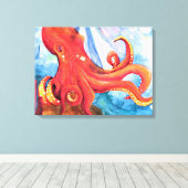 Onder het Zee Octopus Canvas Afdruk (Insitu (Houten vloer))