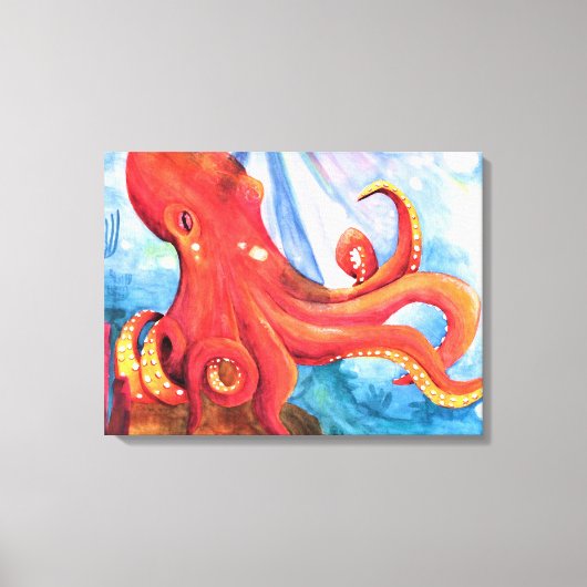 Onder het Zee Octopus Canvas Afdruk (Voorkant)