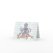 Onder het zee Octopus Dank u notitiekaart