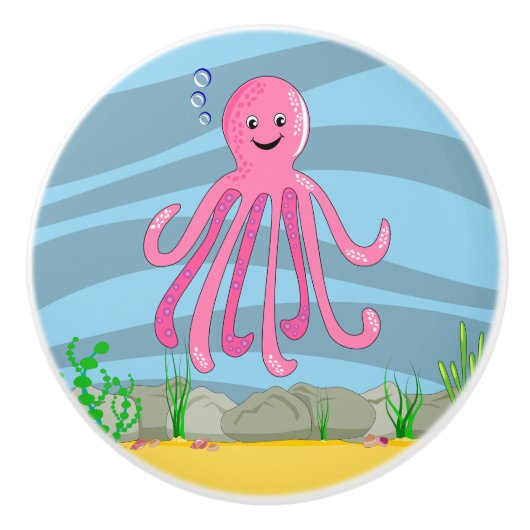 Onder het Zee Octopus Keramische Knob Knop (Voorkant)