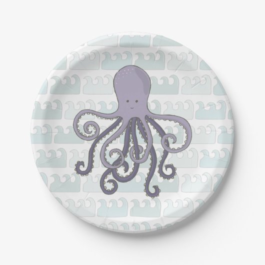 Onder het zee Octopus Paper Borden Papieren Bordje (Voorkant)