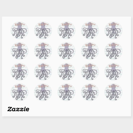 Onder het zee Octopus Stickers (Vel)