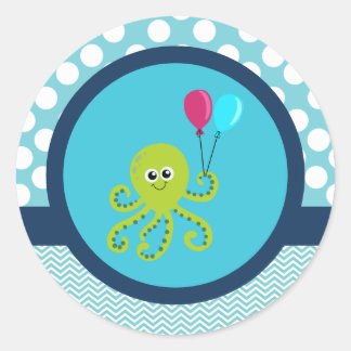 Onder het Zee Octopus Stickers - Feestgunsten
