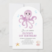 Onder het zee Octopus verjaardagsuitnodiging Kaart (Voorkant)