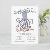 Onder het Zee Octopus Vrijgezellenfeest Kaart (Staand voorkant)