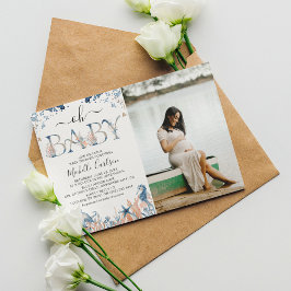 Onder het Zee 'Oh Baby' Foto Baby shower Kaart