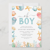 Onder het Zee Oh Boy Baby shower Kaart (Voorkant)