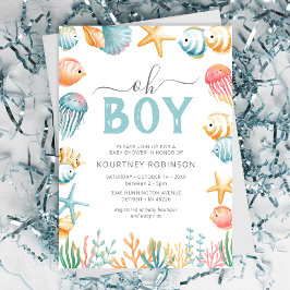 Onder het Zee Oh Boy Baby shower Kaart