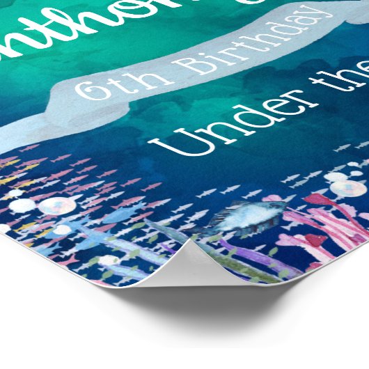 Onder het Zee om het even welke Age Birthday Welko Poster (Hoek)