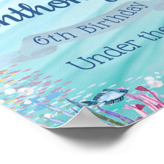 Onder het Zee om het even welke Age Birthday Welko Poster (Hoek)