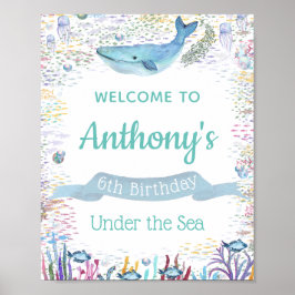 Onder het Zee om het even welke Age Birthday Welko Poster