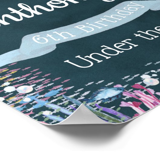 Onder het Zee om het even welke Age Birthday Welko Poster (Hoek)