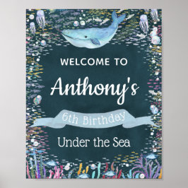 Onder het Zee om het even welke Age Birthday Welko Poster