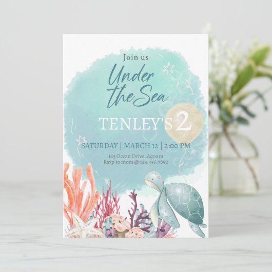 Onder het Zee, OM HET EVEN WELKE AGE, Editable, Sp Kaart (Staand voorkant)