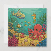 Onder het Zee - Onderzeeër Feestdagenkaart (Achterkant)