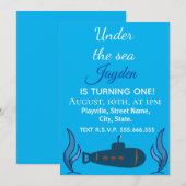 Onder het Zee. Onderzeeër. Kaart (Voorkant / Achterkant)