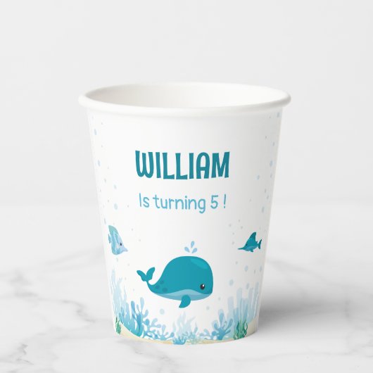 Onder het Zee Oneder het zee Ocean Animals Papieren Bekers (Voorkant)