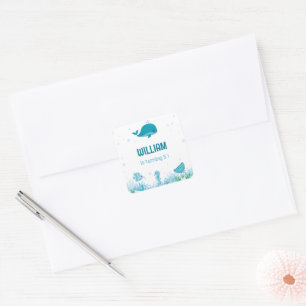 Onder het Zee Oneder het zee Ocean Animals Vierkante Sticker