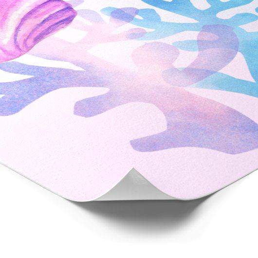 Onder het zee onthullen gender welkomstbord poster (Hoek)