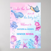 Onder het zee onthullen gender welkomstbord poster (Voorkant)