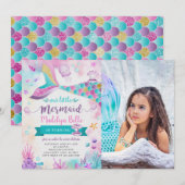 Onder het Zee onze kleine zeemeermin verjaardag fo Kaart (Voorkant / Achterkant)