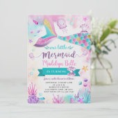 Onder het Zee onze kleine zeemeermin verjaardag Kaart (Staand voorkant)