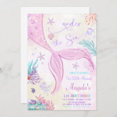 Onder het Zee onze kleine zeemeermin verjaardag Kaart (Voorkant / Achterkant)