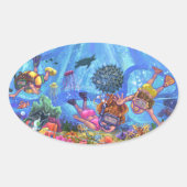 Onder het Zee Ovale Sticker (Voorkant)