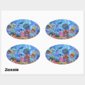 Onder het Zee Ovale Sticker (Vel)