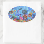 Onder het Zee Ovale Sticker (Tas)