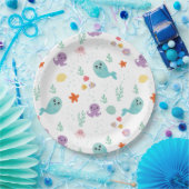 Onder het Zee Paars Baby shower viswater Papieren Bordje (Feest)