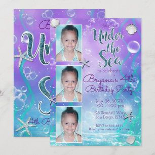 Onder het Zee Paars Blauwgroen 3 Fotopartij Kaart