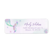 Onder het Zee Paarse Blauwgroen Kleine Zeemeermin  Etiket (Voorkant)