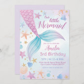 Onder het Zee Paarse Blauwgroen Kleine Zeemeermin  Kaart (Voorkant / Achterkant)