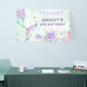 Onder het Zee Paarse Blauwgroen Kleine Zeemeermin  Spandoek (Beurs)