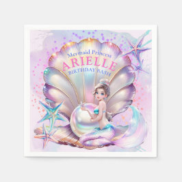 Onder het Zee Paarse & Blauwgroen Zeemeermin Birth Servet