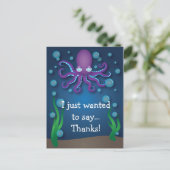 Onder het Zee Paarse Octopus Dank U Briefkaart (Staand voorkant)