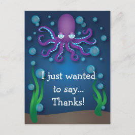 Onder het Zee Paarse Octopus Dank U Briefkaart